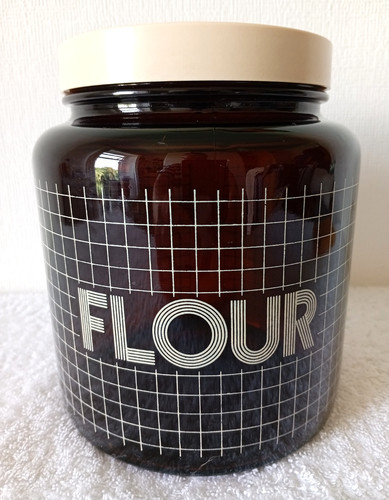 Vintage glass flour storage - glass,
