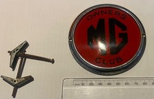 MG Owners Club Car Badge Red and Black. Chrome Back. Classic Logo. Video inside!