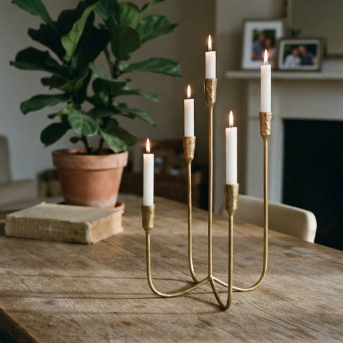 Candle cast iron candelabra - 5-candle,