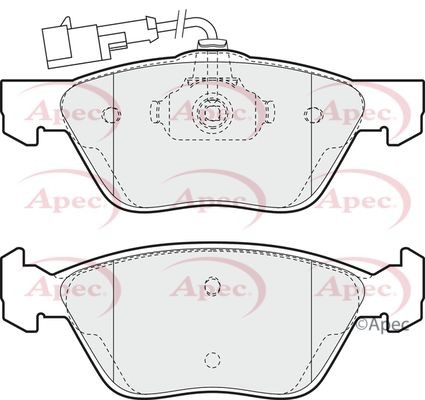 Apec front brake pad - set, for