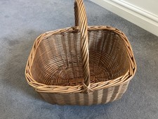 vintage strong wicker basket with handle
