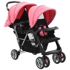 Tandem Stroller Pink and Black