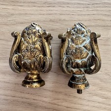 Vintage Brass Lamp Finial Pair