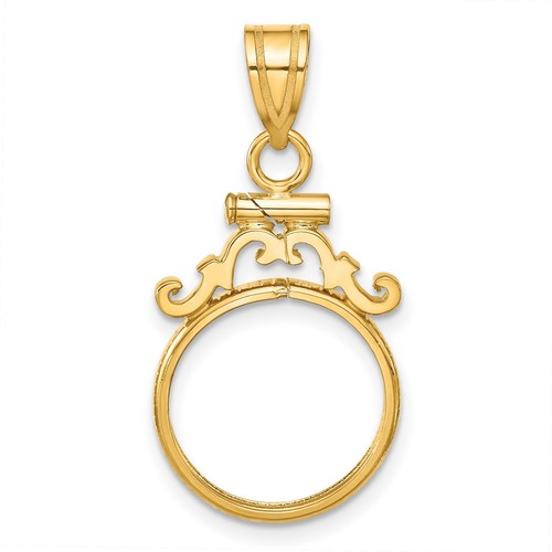 14k yellow gold french scroll - french,