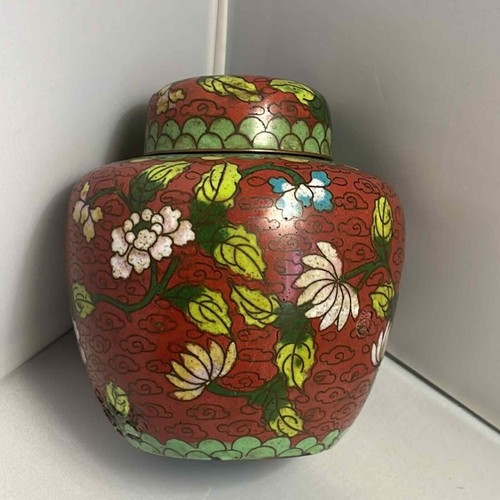 Vintage cloisonné ginger jar - vintage,