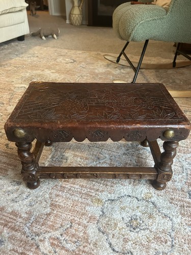 Vintage tooled leather - tooled,
