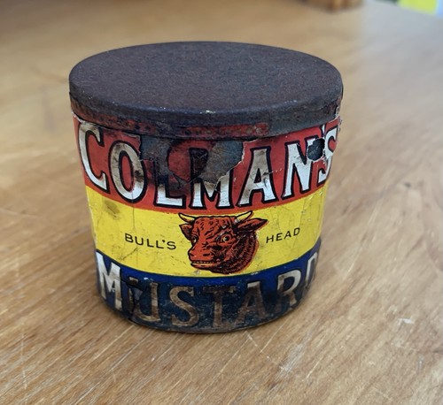 Colmans empty mustard - mustard, tin