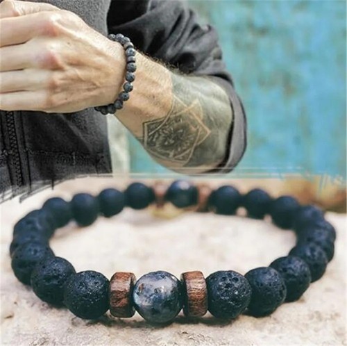 Men women black lava - lava, stone
