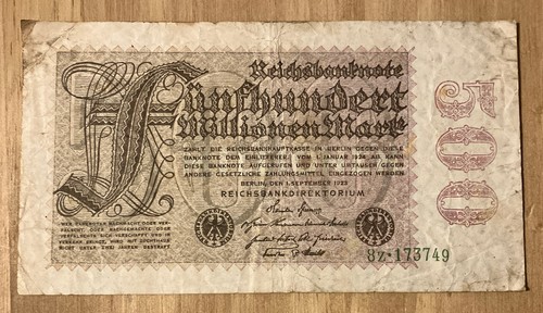 German banknote 500 million - banknote.,
