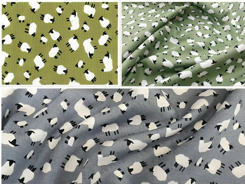 White sheep cotton fabric - white,