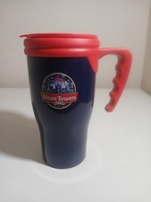Alton Towers refillable travel mug classic alton towers logo blue and red