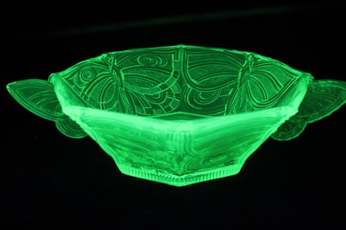 Art deco uranium glass - deco,