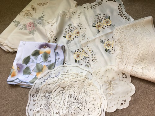 Vintage embroidered tablecloth - vintage,