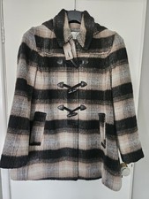 Womens Brown/Black Duffle Coat With Hood. Rocha John Rocha Debenhams. Size 16