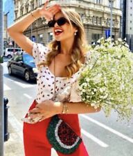 ZARA Sequin and Bead Watermelon Crossbody Bag Clutch Bloggers Influencers Fav