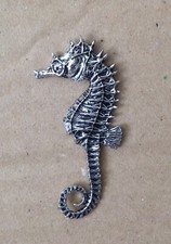 Seahorse Silver Pewter Pin
