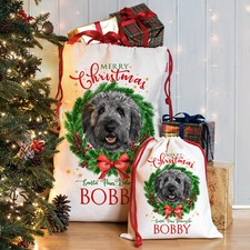 Black Labradoodle Christmas Sack Personalised Dog Xmas Santa Bag Doodle DWS38