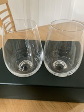 PAIR OF DARTINGTON CRYSTAL STEMLESS WINE GLASSES SIGNED