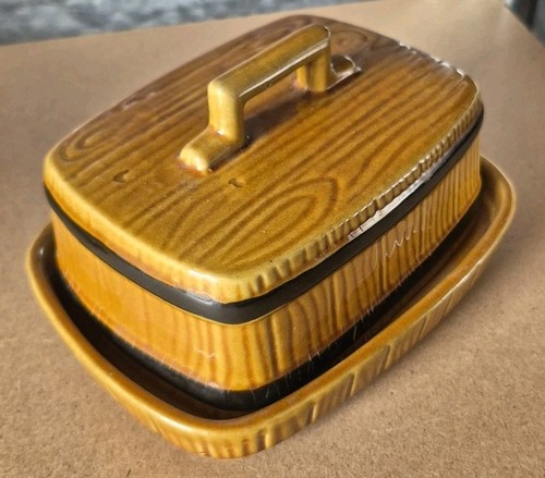 Vintage lidded butter dish - butter,