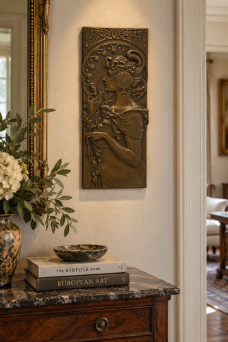 Art nouveau solid bronze - solid, lady