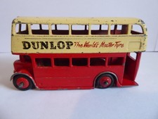 Vintage Dinky Toys No. 290 Double Decker Bus Die Cast Cream & Red Dunlop Advert
