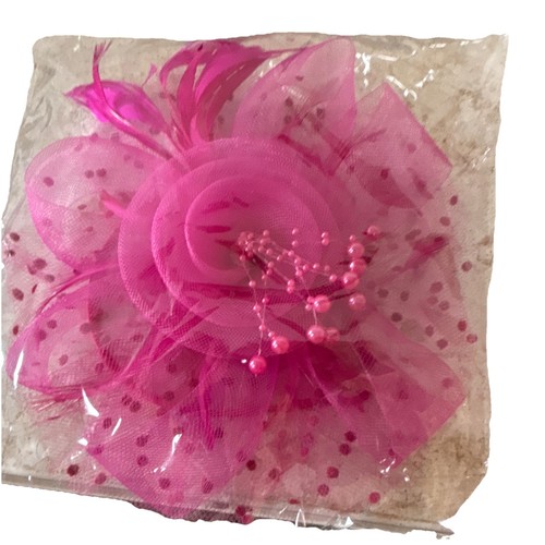 Pink mesh flower fascinator - flower,