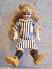 Antique Migonette Doll Bisque Head Blond Wavy Hair Original Dress 5" ”