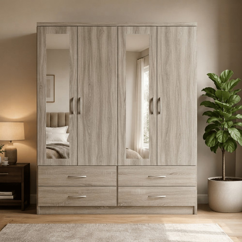 Large door wooden wardrobe - 4,