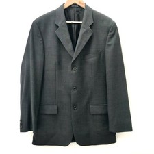 Pierre Balmain Jacket Grey Wool Suit 3 Button Single Breasted Never Worn 40L