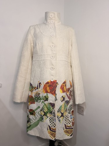 Desigual cream jacquard coat