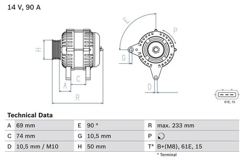 Alternator for bmw e46 - e46, e39