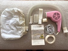1970s Pink Hand Held Hairdryer , With Hood And Accessories  . Vintage . Retro.