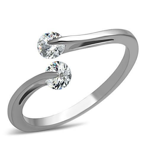 Ladies silver ring - ladies, cz