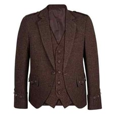 Men's Brown Tweed Kilt Jacket