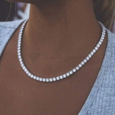 Mens Women Hip Hop Tennis Necklace Chain Choker Bling Link Diamonds Gold/Silver