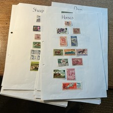158 Thematic World Animal Stamps On Pages