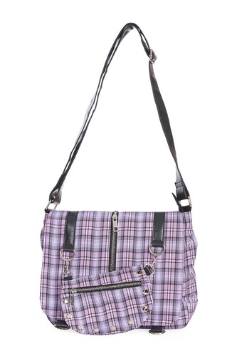 Banned apparel lilac tartan - apparel,