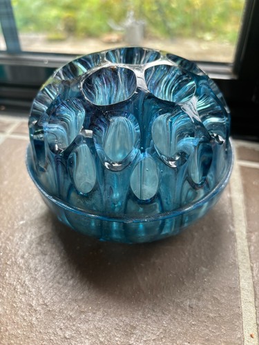 Vintage blue glass flower - vintage,