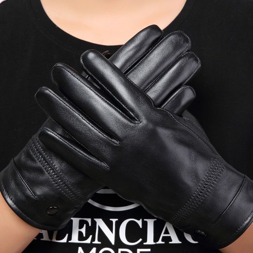 Unisex warm leather gloves - warm,