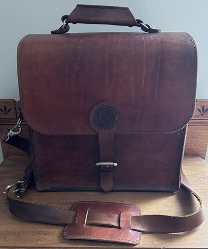 Saddle leather messenger bag - saddle,