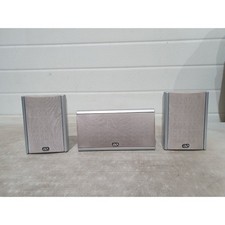 3x Acoustic Solutions Surround Speakers Silver Wired for Home Theater System