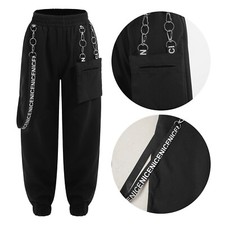 Kids Girls Jogger Cargo Pants Jazz Hip Hop Modern Dance Performance Trouser