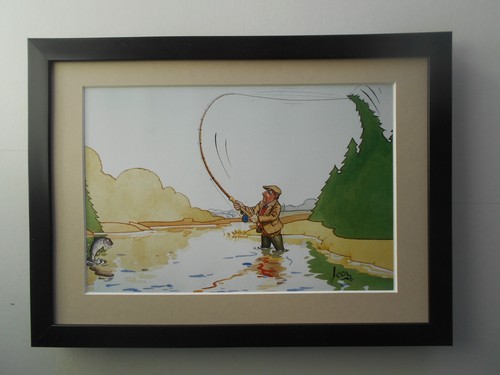 Loon cartoon fishing print - cartoon,