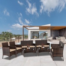 8 PCS Rattan Patio Furniture