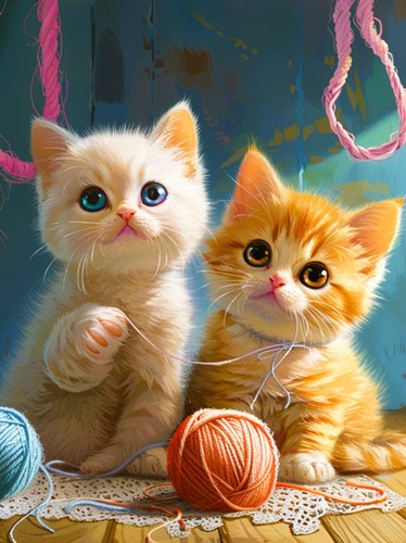 Cute kittens cat canvas - kittens,