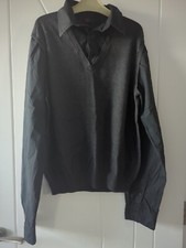 Lime men's mock shirt jumper size S dark grey long sleeve