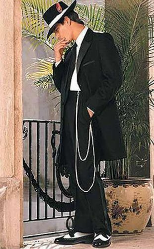 Silver zoot suit - suit, chain
