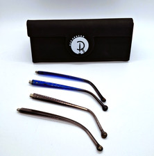 Red or Dead Black Soft Touch Glasses Case &  2 sets of Spare arms Blue/Brown