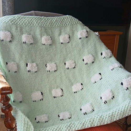 Mint green knitted crib cradle - mint,