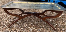 Brass Top 1950s Mid Century Moroccan Spider Legged Coffee Table